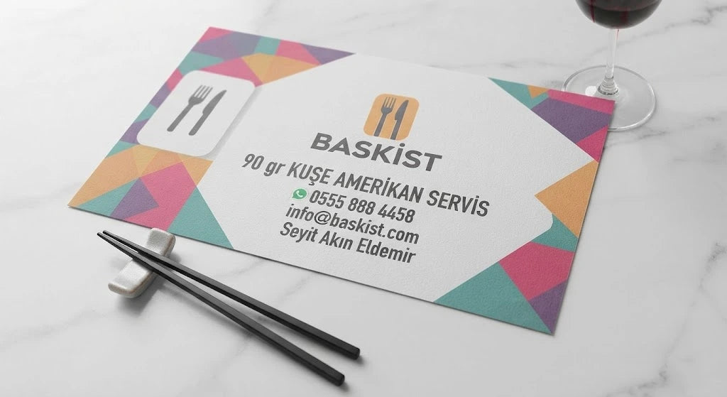 İşletmenize özel 90 gr kuşe Amerikan servis baskıları ile masalarınıza şıklık katın. Yüksek kalite ve hızlı teslimat avantajıyla Baskist'te hemen sipariş verin!