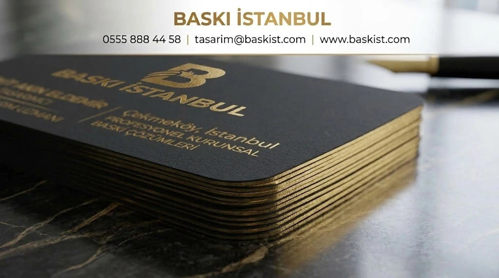 700 gr Ekstra Kalın Sıvamalı Oval Kesim Kartvizit (Çift Yön Altın Yaldız Baskılı)