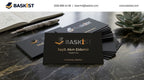 350 g Bilderdruckpapier beidseitig mit Relieflack, gerader Schnitt, Visitenkarte