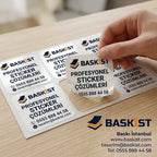 A4 Kare Sticker & Çıkartma Etiket Baskı | Kuşe, Şeffaf ve Opak Etiket – Baskı İstanbul