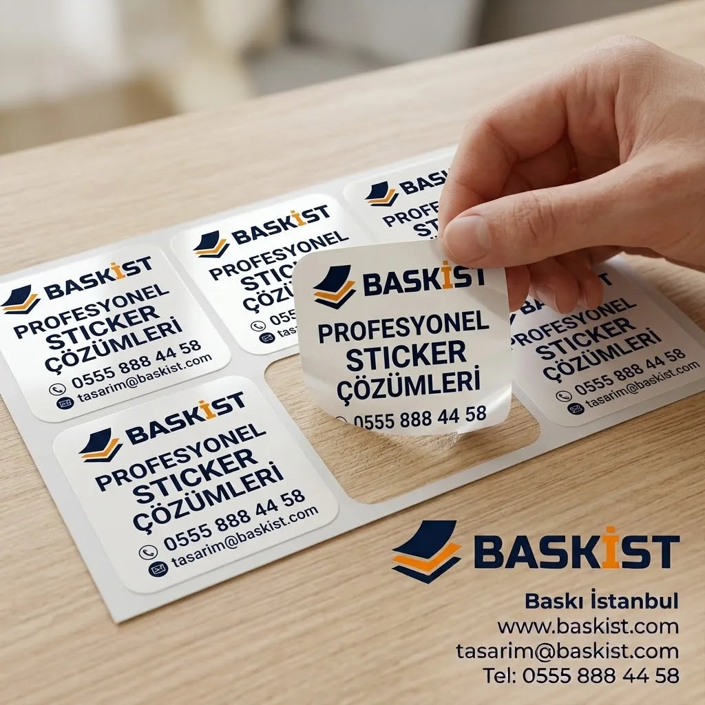 A5 Kare Sticker & Çıkartma Etiket Baskı | Kuşe, Şeffaf ve Opak Etiket – Baskı İstanbul